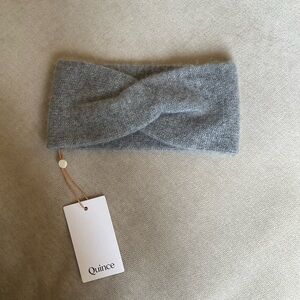 Quince Soft Gray Mongolian Cashmere Twist Headband NWT